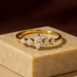 Marquise Halo Stacking Band
